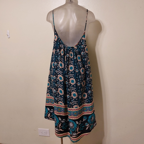Lulu’s Every Step of the Sway Teal Print High-Low Dress S - Picture 4 of 7